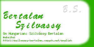 bertalan szilvassy business card