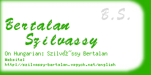 bertalan szilvassy business card